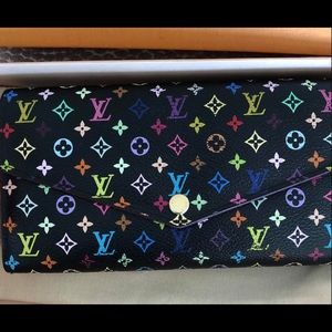 AUTHENTIC LOUIS VUITTON PORTEFEUILLE SARAH WALLET PURSE MULTICOLOR